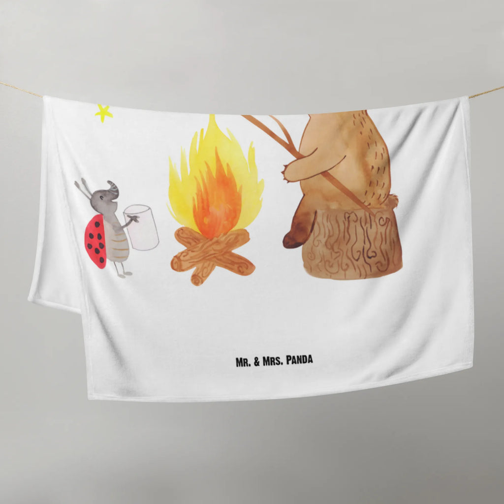 Kocyk dla niemowląt Niedźwiedź i biedronka przy ognisku Niedźwiedź, Miś, Pluszowy miś