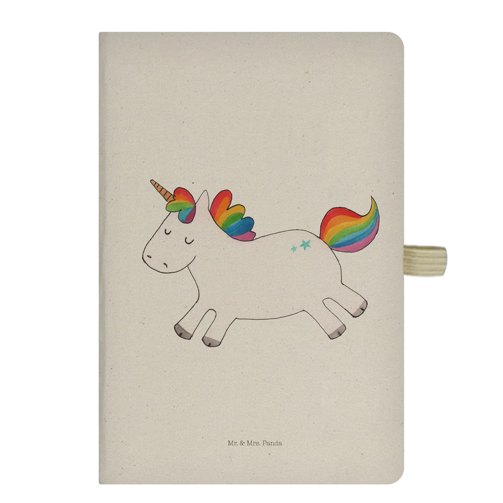 Cotton notebook unicorn happy writing book, diary, notepad, entry book, sketchbook, address book, journal, notebook, notes, unicorn, unicorns, fun, joy of life, cheerful, joy, happy, funny