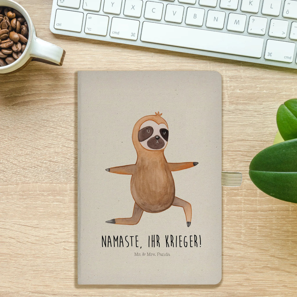 Cotton notebook sloth yoga notepad, sketchbook, entry book, notebook, notes, address book, diary, journal, writing book, Sloth, sloth, trend animal, namaste, lazy, favorite animal, warrior, yoga, yoga exercises