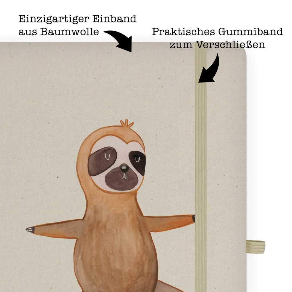 Cotton notebook sloth yoga notepad, sketchbook, entry book, notebook, notes, address book, diary, journal, writing book, Sloth, sloth, trend animal, namaste, lazy, favorite animal, warrior, yoga, yoga exercises