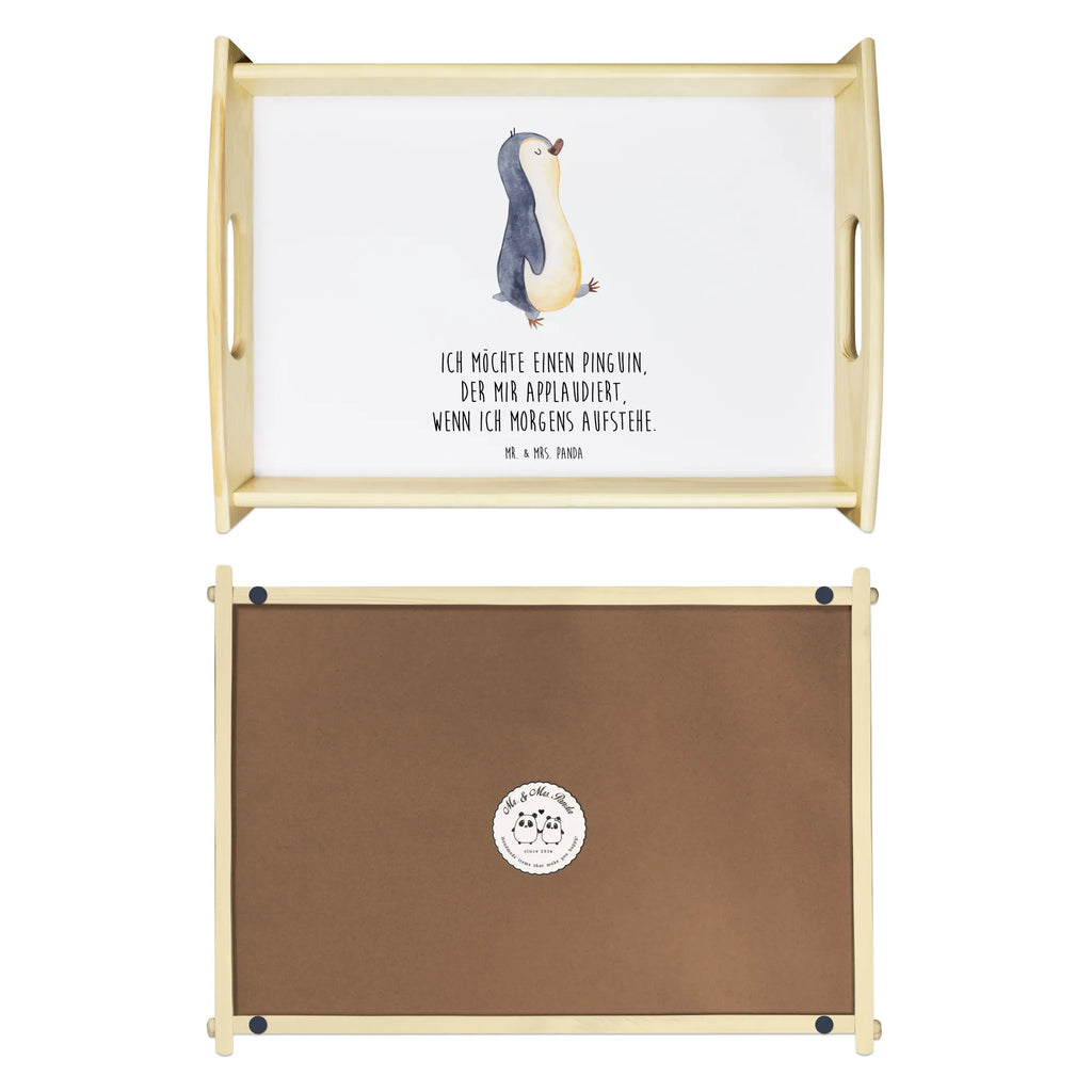Serving tray Penguin march Frühstückstablett, Tablett, Serviertablett, Holztablett, Dekotablett, Küchentablett, Pinguin, Familie, Frühaufsteher, Pinguine, Langschläfer, Schwester, Bruder