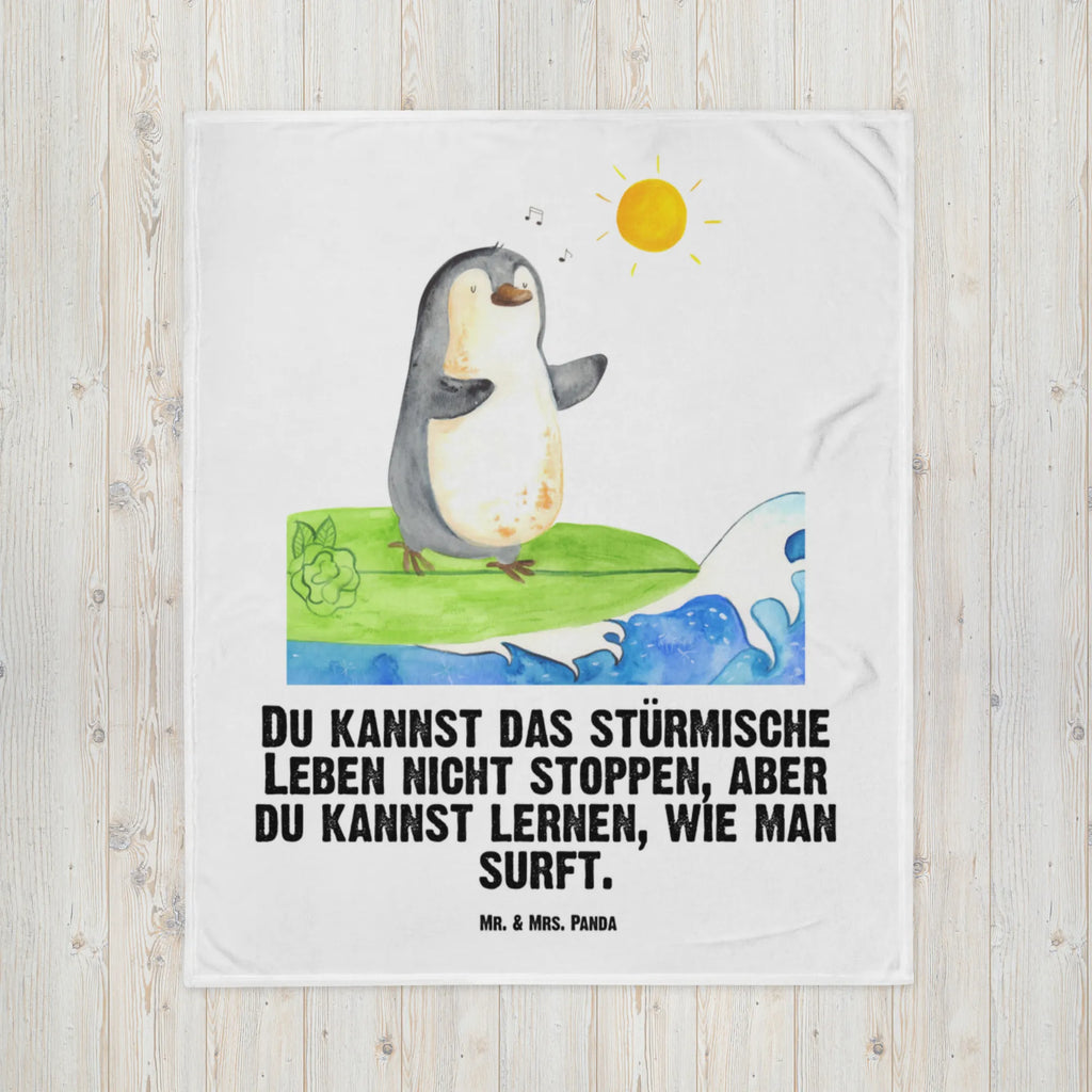 Kocyk dla niemowląt Pingwin surfista Geschenk Geburt, Babyecke Kuscheldecke, Krabbeldecke, Babygeschenk, Babydecke, Pinguin, Portugal, Wellen reiten, surfen, Wellen, Urlaub, Surfer, Hawaii, Pinguine