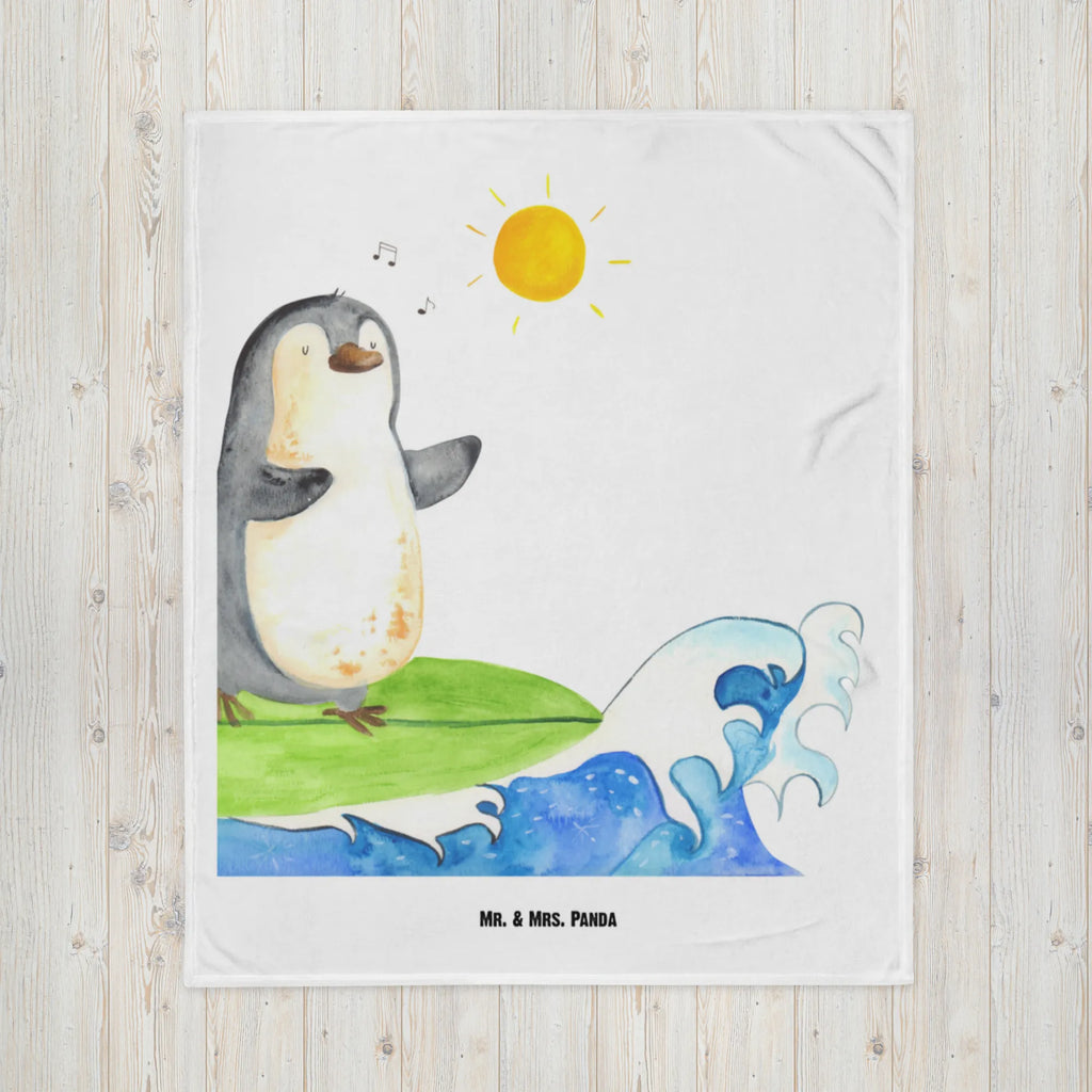 Kocyk dla niemowląt Pingwin surfista Geschenk Geburt, Babyecke Kuscheldecke, Krabbeldecke, Babygeschenk, Babydecke, Pinguin, Portugal, Wellen reiten, surfen, Wellen, Urlaub, Surfer, Hawaii, Pinguine