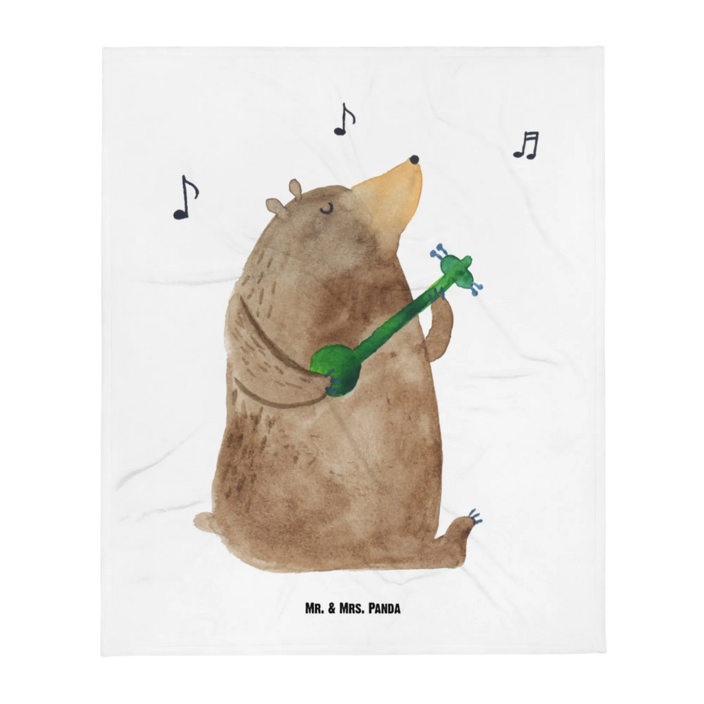 Kocyk dla niemowląt niedźwiedź Gitara Babydecke, Babygeschenk, Krabbeldecke, Babyecke Kuscheldecke, Geschenk Geburt, Bär, Teddy, Teddybär