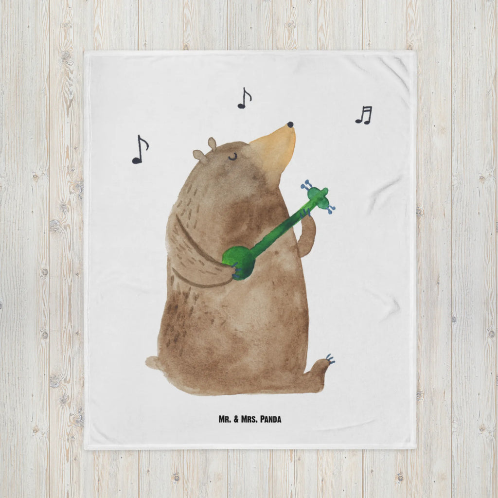 Kocyk dla niemowląt niedźwiedź Gitara Babydecke, Babygeschenk, Krabbeldecke, Babyecke Kuscheldecke, Geschenk Geburt, Bär, Teddy, Teddybär
