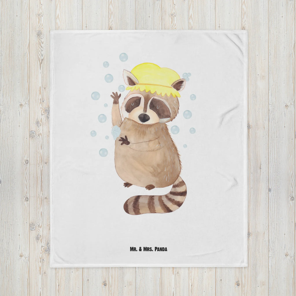 Baby blanket Raccoon small animals, cute, funny, cute animal motives, hand drawn, small world, funny sayings, good mood, happy, gifts, gift ideas, special gifts, animal lover, card, plan, raccoon, wash, soap bubbles, daydreaming