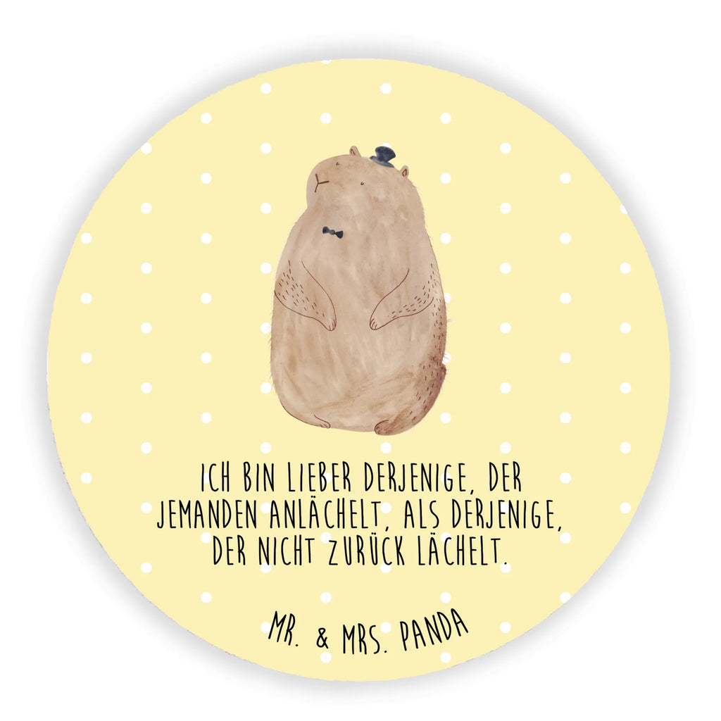 Okrągły magnes Świstak magnete, kühlschrankmagnete, Kühlschrankmagnet, rundmagnet, Lustige Sprüche, Tiere, Tiermotive, Gute Laune, Knigge, Freundlichkeit, Murmeltier, Fröhlichkeit, Respekt, Anstand