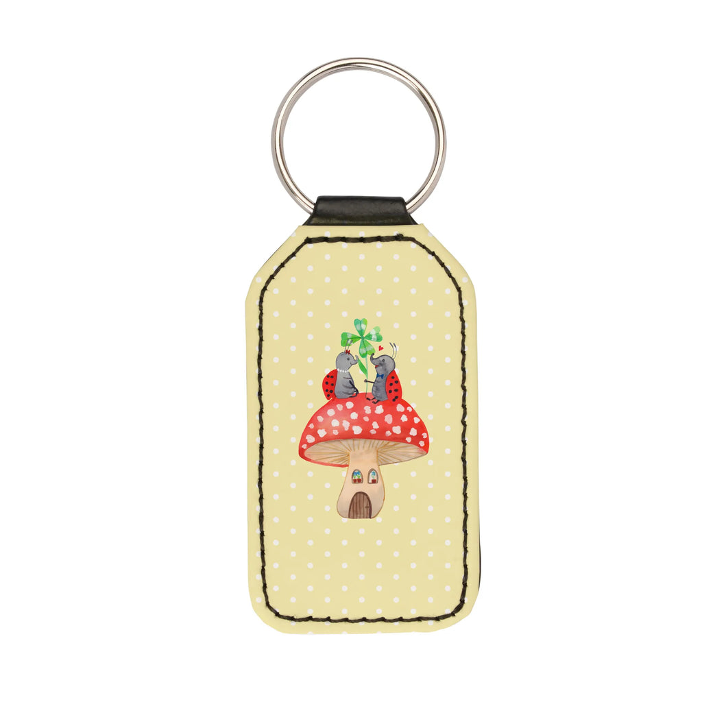 Rectangular key ring ladybug toadstool key ring, pendant, bag pendant, lucky charm, keychain, small animals, cute, funny, cute animal motives, hand drawn, small world, funny sayings, good mood, happy, gifts, gift ideas, special gifts, animal lover, card, toadstool, flat, house, at home, ladybird, house of fleshy fungi