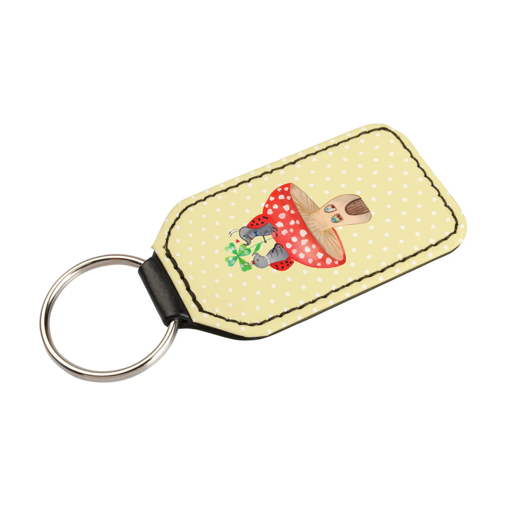 Rectangular key ring ladybug toadstool key ring, pendant, bag pendant, lucky charm, keychain, small animals, cute, funny, cute animal motives, hand drawn, small world, funny sayings, good mood, happy, gifts, gift ideas, special gifts, animal lover, card, toadstool, flat, house, at home, ladybird, house of fleshy fungi