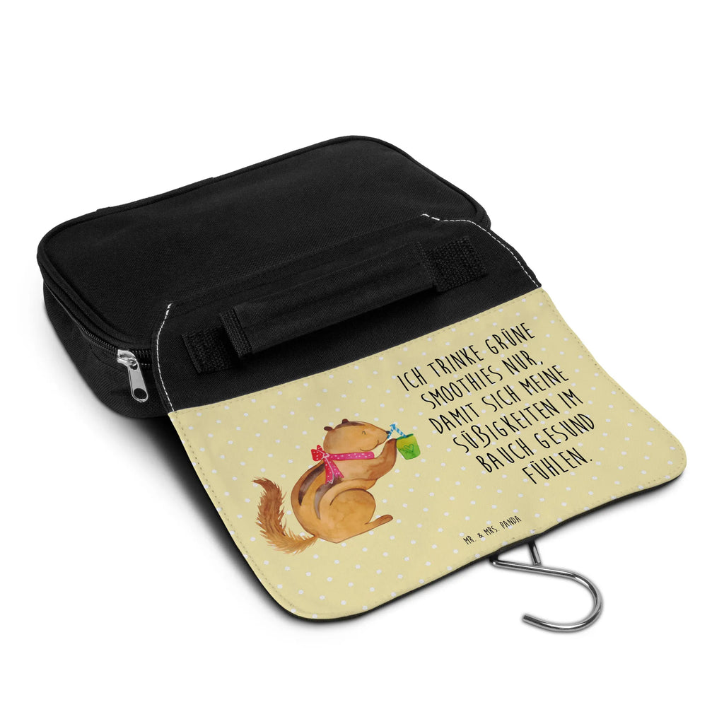 Wash bag Squirrel smoothies Cosmetic bag, To hang up, Gentlemen, Wash bag, Ladies, Toilet bag, small animals, cute, funny, cute animal motives, hand drawn, small world, funny sayings, good mood, happy, gifts, gift ideas, special gifts, animal lover, card, chipmunks, diet, weight loss, squirrels, Green smoothies