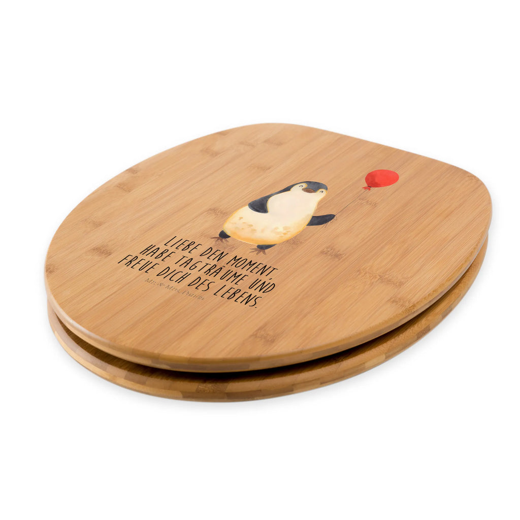 Motiv WC Sitz Pinguin Luftballon Klodeckel, Klobrille, WC-Sitz, Toilette, Toilettendeckel, Pinguin, Tagträume, Motivation, Neustart, Luftballon, Glück, Lebenslust, Liebe, Geschenk Freundin, Pinguine, neues Leben, Geschenkidee, beste Freundin