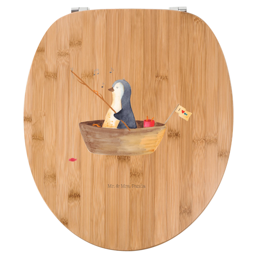 Motiv WC deska sedesowa pingwin łódka wędkarska WC-Sitz, Klodeckel, Klobrille, Toilette, Toilettendeckel, Pinguin, Angelboot, Angeln, Pinguine, Geschenkidee Liebeskummer, Neuanfang, Motivation, Scheidung, Lebenslust, Trennung, genießen, Boot, Neustart, Leben