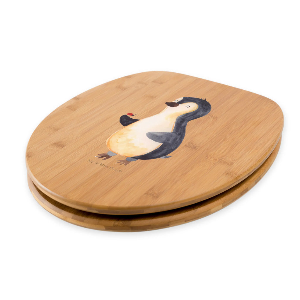 Motiv WC Sitz Pinguin Marienkäfer Toilette, Klodeckel, WC-Sitz, Toilettendeckel, Klobrille, Pinguin, Lebensfreude, Freude, Pinguine, Marienkäfer, Glück, Wunder, Liebe