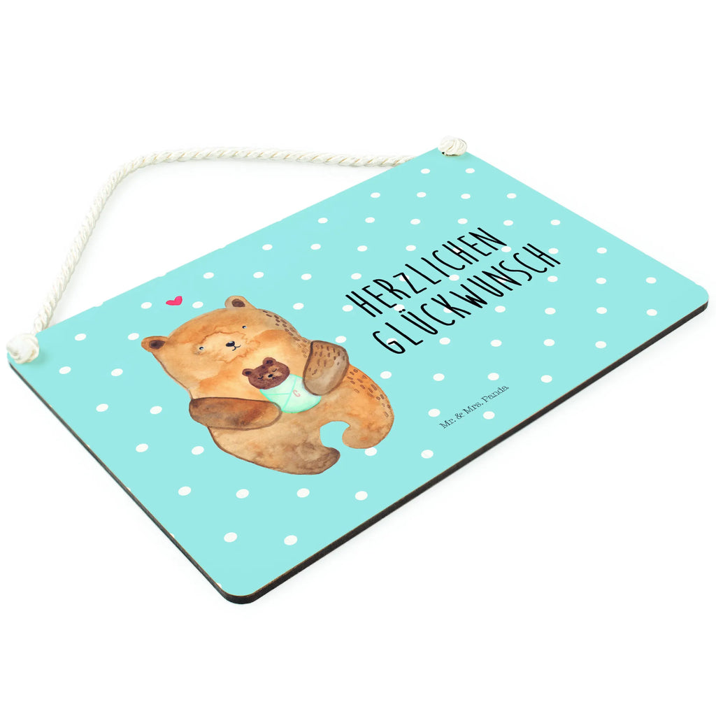 Decorative sign bear infant bear, teddy, teddy bear, cuddly toy, birth, grandson, baptism, congratulations, baby, birthday, nephew, niece, parents, baptized child, mother, grandchild