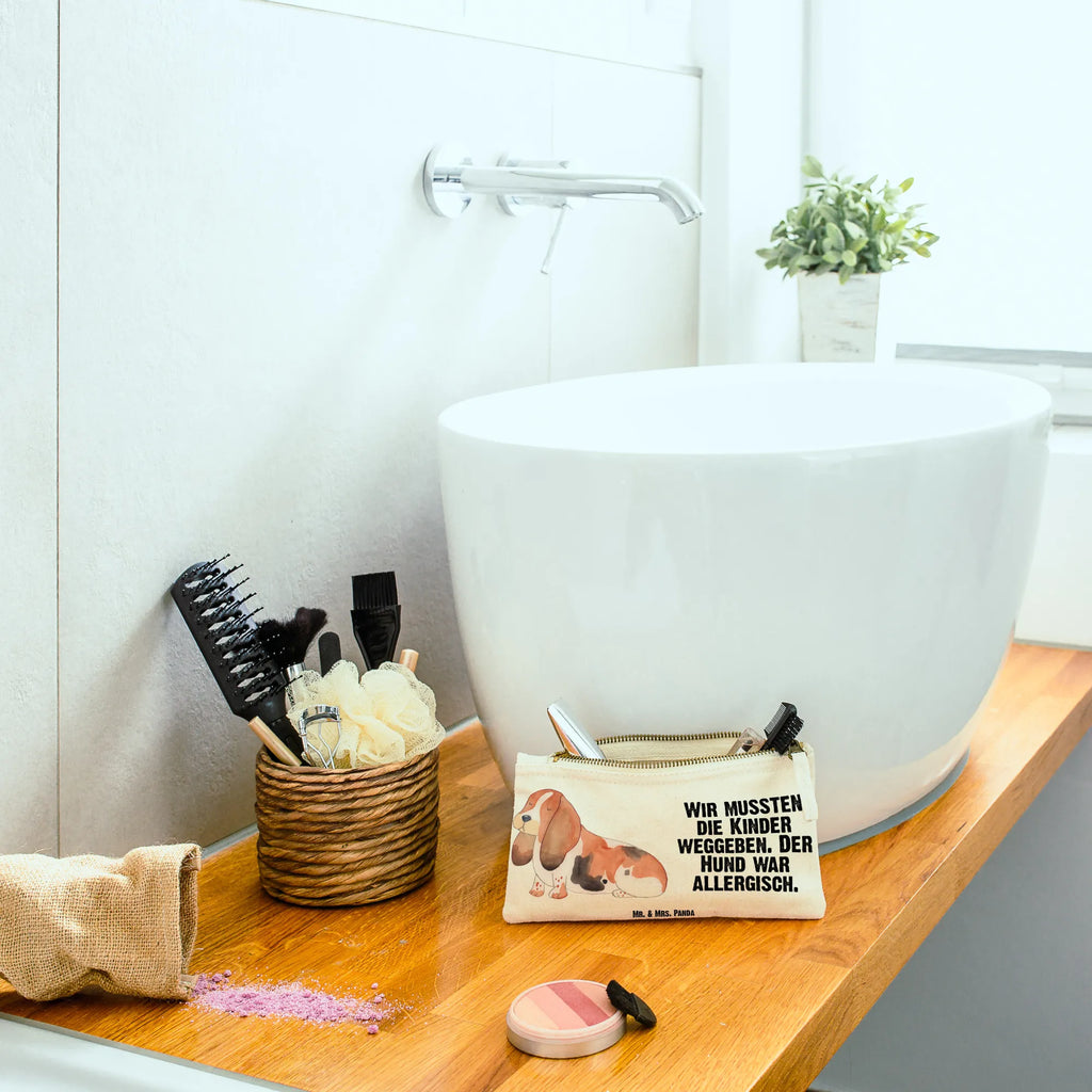 torebka na makijaż pies Basset Hound Kosmetiktasche, aufbewahrungstasche, Etui, Waschbeutel, kosmetiktäschchen, pinsel tasche, Schminkbeutel, Kulturtasche, pencil case, Federmappe, beauty tasche, toiletry bag, aufbewahrungsbeutel, Schlampermäppchen, Kosmetikbeutel, beauty case, utensilientasche, Mäppchen, Schminktäschchen, Stiftemäppchen, Kulturbeutel, Waschtasche, Schminktasche, Sprüche, Hunderasse, Tierliebhaber, Haustier, Hundemotiv, Hund, Hundebesitzer, Basset Hound, Hundeliebe, Basset, Kinderlos