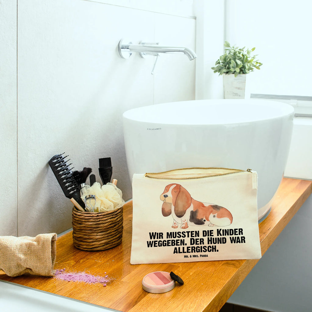 torebka na makijaż pies Basset Hound Kosmetiktasche, aufbewahrungstasche, Etui, Waschbeutel, kosmetiktäschchen, pinsel tasche, Schminkbeutel, Kulturtasche, pencil case, Federmappe, beauty tasche, toiletry bag, aufbewahrungsbeutel, Schlampermäppchen, Kosmetikbeutel, beauty case, utensilientasche, Mäppchen, Schminktäschchen, Stiftemäppchen, Kulturbeutel, Waschtasche, Schminktasche, Sprüche, Hunderasse, Tierliebhaber, Haustier, Hundemotiv, Hund, Hundebesitzer, Basset Hound, Hundeliebe, Basset, Kinderlos