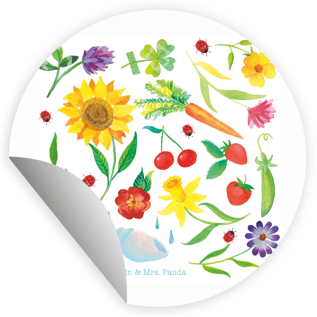 Round sticker Summer sticker, Sticker, label, round, children, Nature, joy of life, love, Flower motive, Summer, Gift gardener, Decoration, Season motive, Decoration house, Sun picture, August, July, June
