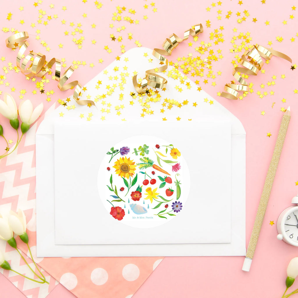 Round sticker Summer sticker, Sticker, label, round, children, Nature, joy of life, love, Flower motive, Summer, Gift gardener, Decoration, Season motive, Decoration house, Sun picture, August, July, June