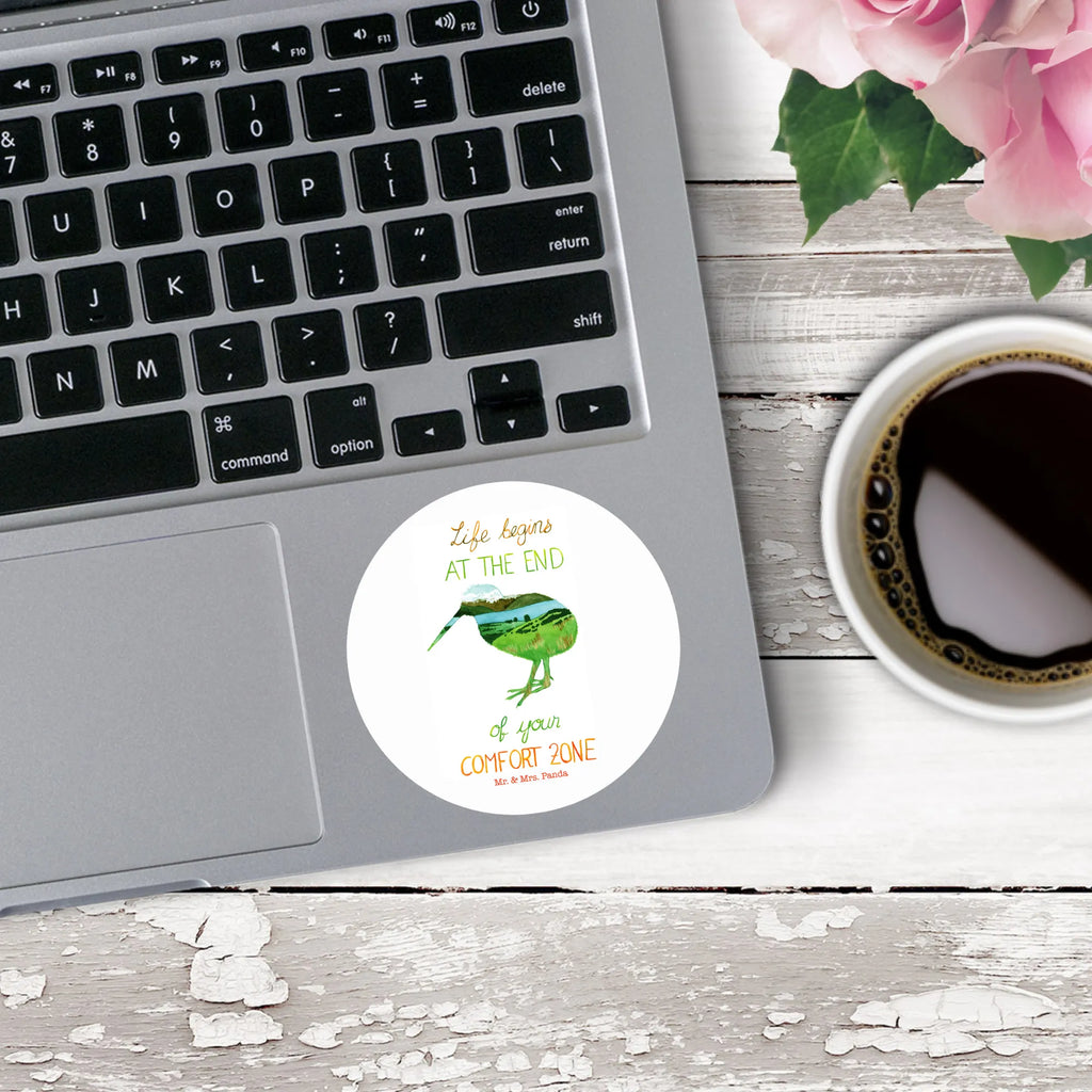 Round sticker Kiwi New Zealand Sticker, sticker, round, label, children, Nature, joy of life, love, New Zealand, kiwi, comfort zone, kiwi bird, life, motivation, life begins
