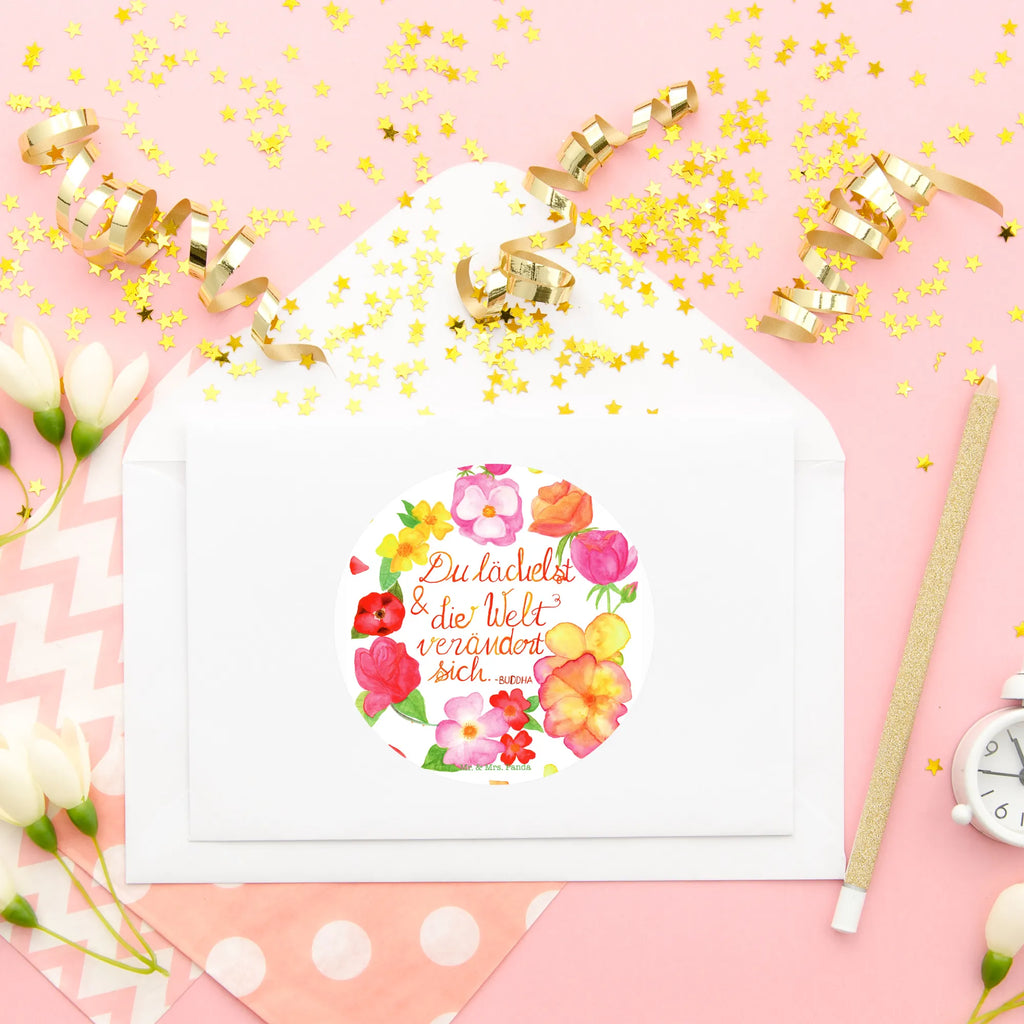 Round sticker You smile sticker, Sticker, children, label, round, Nature, joy of life, love, saying positive, world changes, laughter saying, quote Buddha, smile, quote beautiful, be happy, gift girlfriend