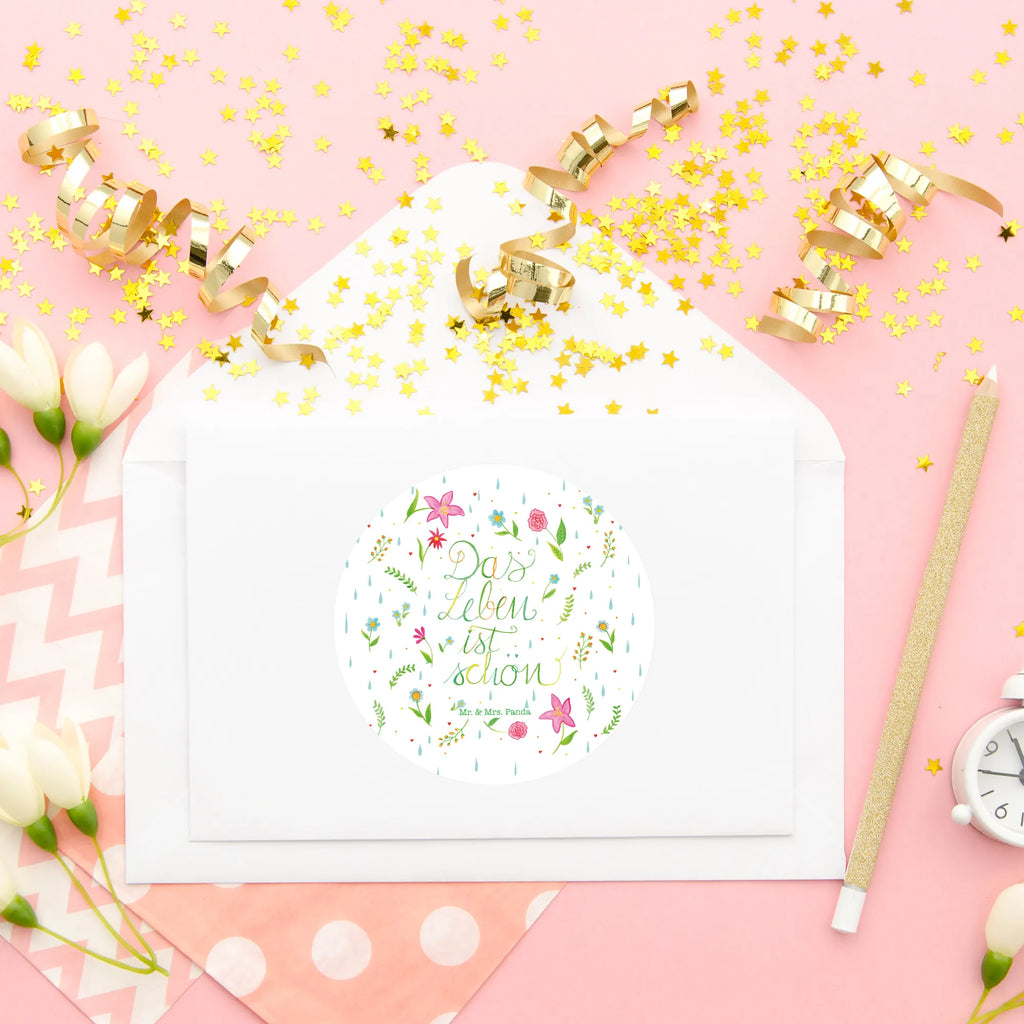 Round sticker Flower Life label, Sticker, round, children, sticker, Nature, joy of life, love, Being happy, Motivation saying, Flowers, Saying about life, Life is beautiful