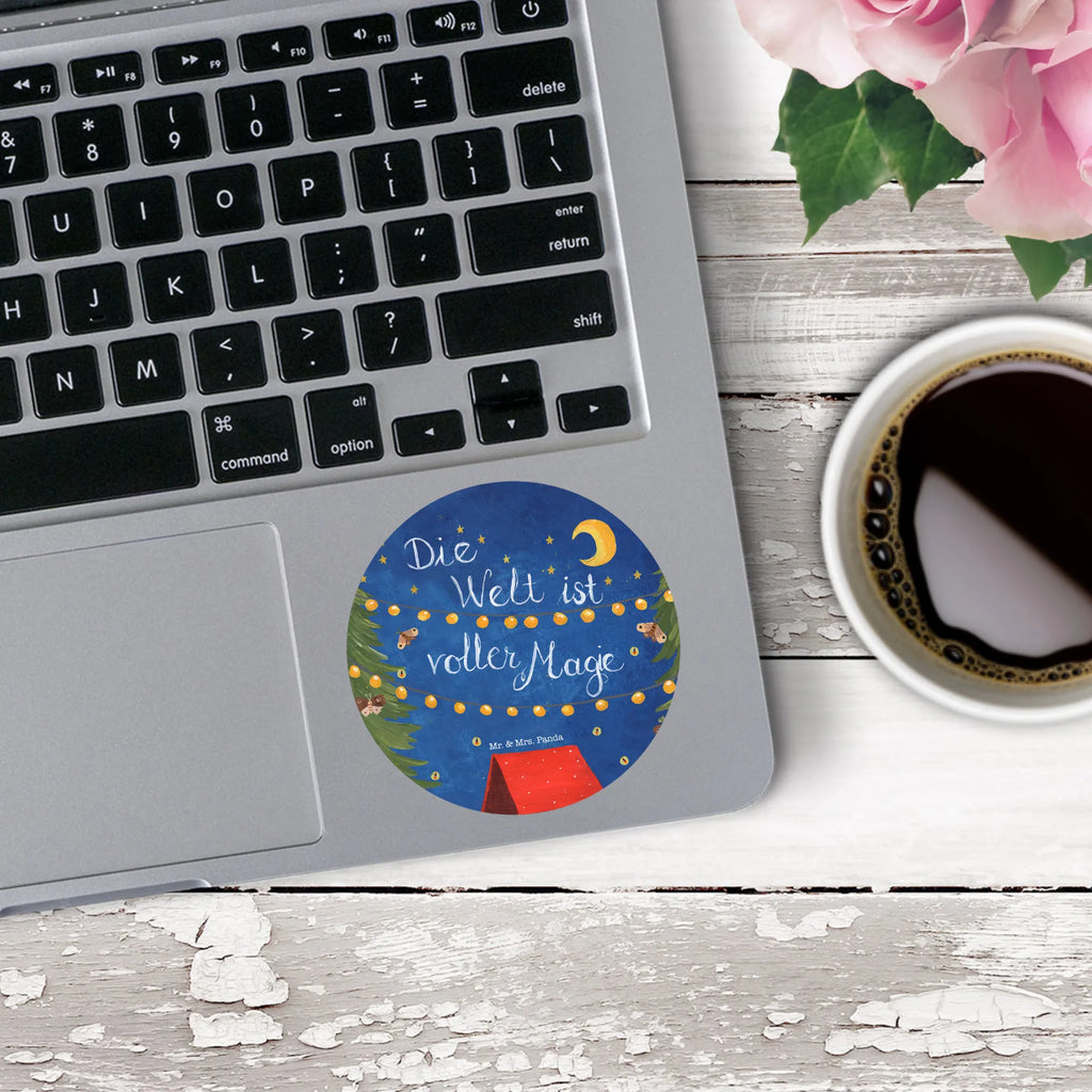 Rund Aufkleber Die Welt ist voller Magie rund, Sticker, Aufkleber, Etikett, Kinder, Blumen Deko, Frühlings Deko, Sommer Deko, Dekoration, positive Botschaft, Naturliebhaber, Outdoor, Natur, Abenteuer