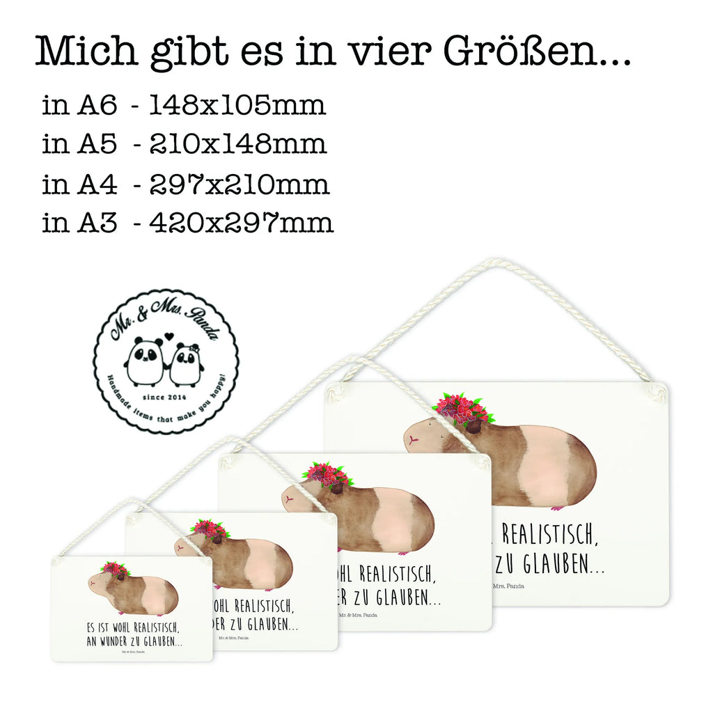 Decorative sign Guinea pig wisdom small animals, cute, funny, cute animal motives, hand drawn, small world, funny sayings, good mood, happy, gifts, gift ideas, special gifts, animal lover, card, meerie, motivation, flower child, wonder, wisdom, Meeries, wonderland, guinea pig, reality, saying