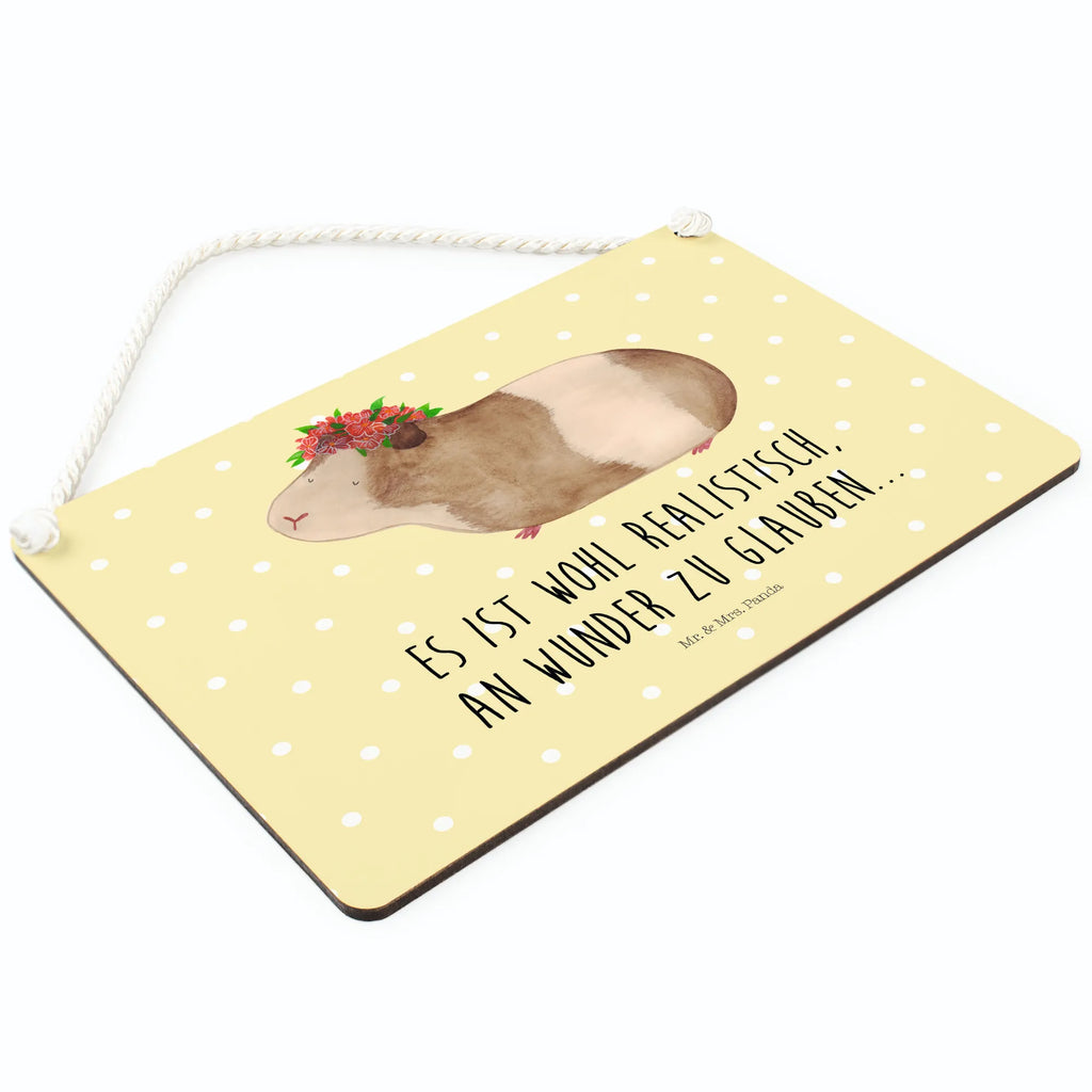 Decorative sign Guinea pig wisdom small animals, cute, funny, cute animal motives, hand drawn, small world, funny sayings, good mood, happy, gifts, gift ideas, special gifts, animal lover, card, meerie, motivation, flower child, wonder, wisdom, Meeries, wonderland, guinea pig, reality, saying