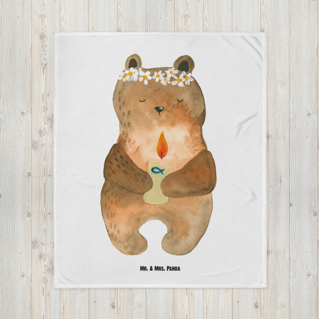 Baby blanket bear communion Geschenk Geburt, Babyecke Kuscheldecke, Krabbeldecke, Babygeschenk, Babydecke, Bär, Teddy, Teddybär, Taufkerze, katholisch, Gottes Segen, Kommunion