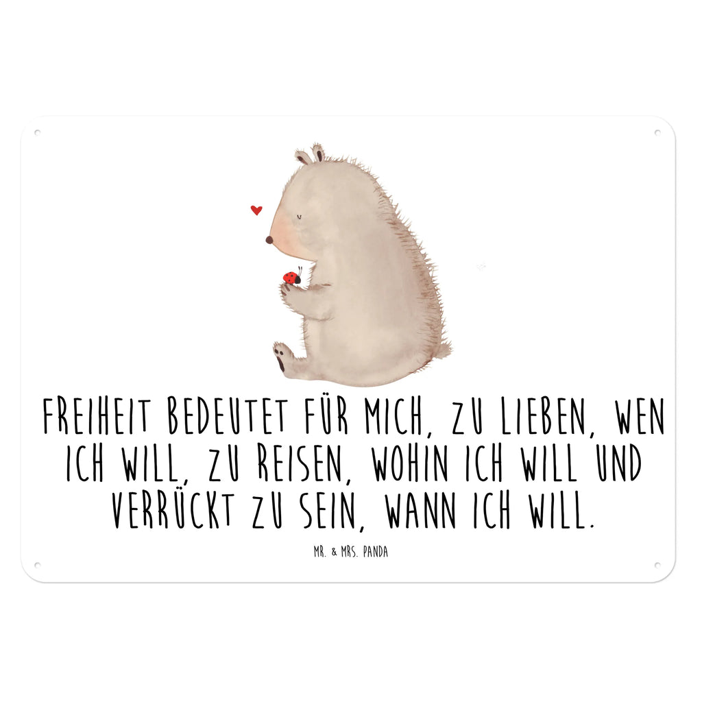 Blechschild Bär Marienkäfer Blechschild Zum Aufhängen, Blechschild Büro, Blechschild Groß, Wandschild Metall, Dekoschild Metall, Blechschild Für Frauen, Blechschild Für Männer, Blechschild Küche, Türschild Metall, Blechschild, Teddy, Bär, Teddybär, Freiheit, Marienkäfer, Liebe, Motivation, Das Leben Ist schön