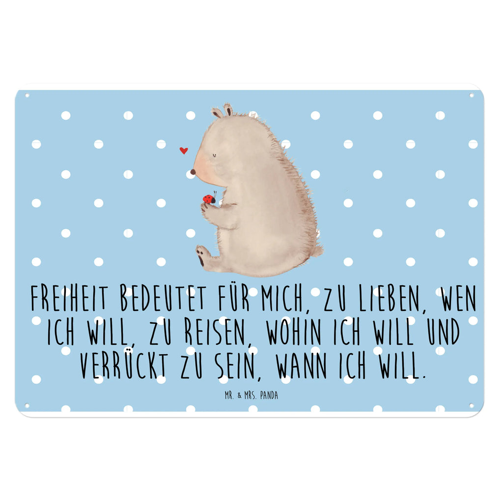 Blechschild Bär Marienkäfer Blechschild Zum Aufhängen, Blechschild Büro, Blechschild Groß, Wandschild Metall, Dekoschild Metall, Blechschild Für Frauen, Blechschild Für Männer, Blechschild Küche, Türschild Metall, Blechschild, Teddy, Bär, Teddybär, Freiheit, Marienkäfer, Liebe, Motivation, Das Leben Ist schön