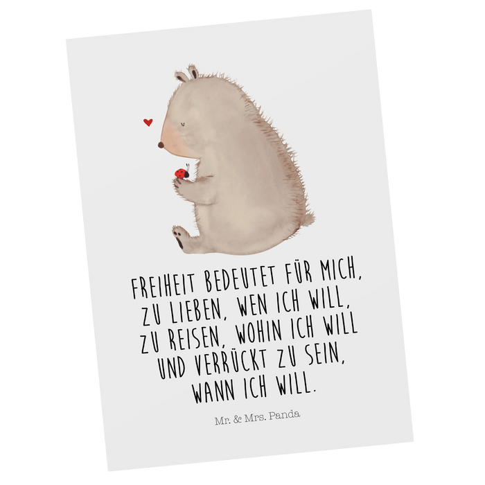 Postkarte Bär Marienkäfer