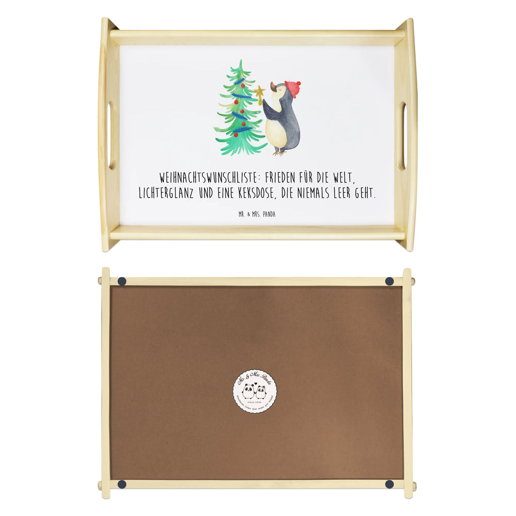 Serving tray penguin Christmas tree Tablett, Frühstückstablett, Dekotablett, Küchentablett, Serviertablett, Holztablett, Winter, Weihnachten, Weihnachtsdeko, Nikolaus, Advent, Heiligabend, Wintermotiv, Pinguin