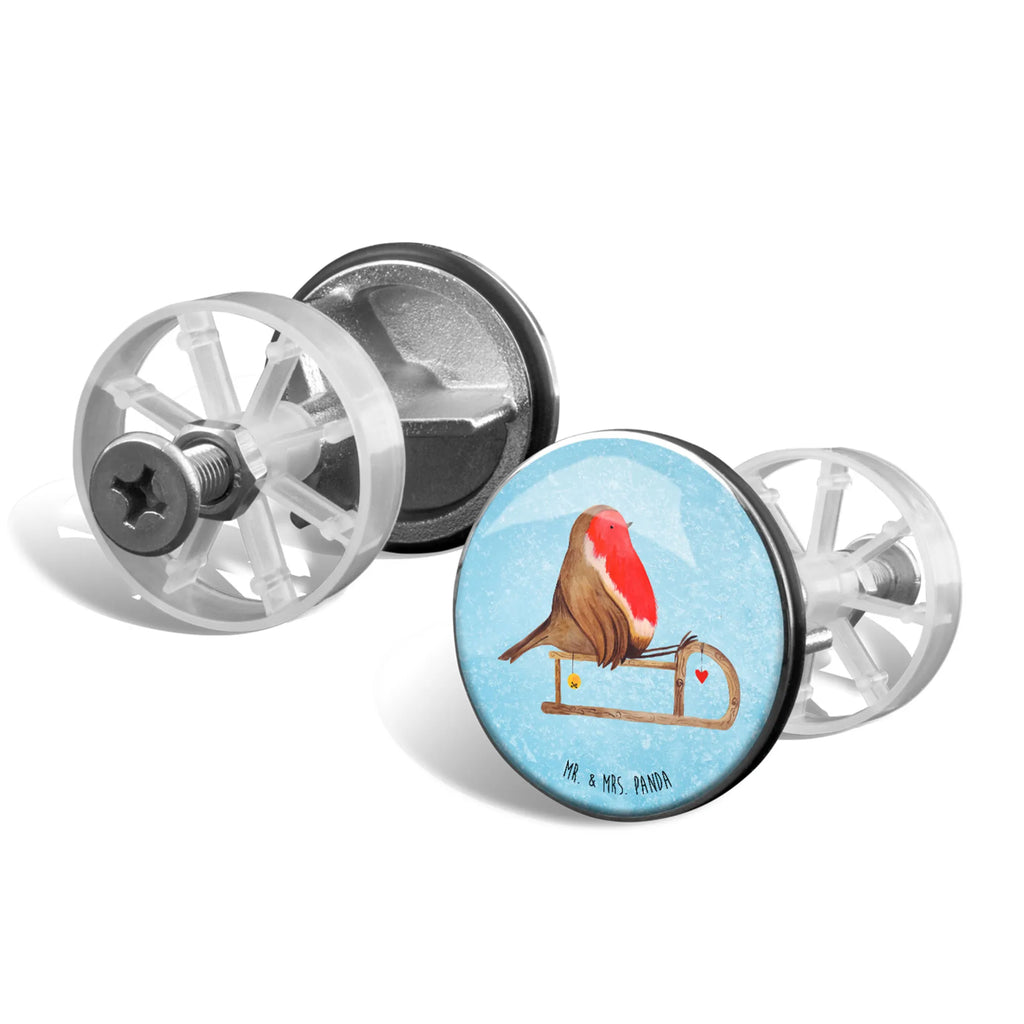 Waschbecken Stöpsel Rotkehlchen Schlitten Stöpsel, Waschbecken Stopfen, Ablaufgarnitur, Waschbecken, Abflussstöpsel, Winter, Weihnachten, Weihnachtsdeko, Nikolaus, Advent, Heiligabend, Wintermotiv, Vogel, Schlitten