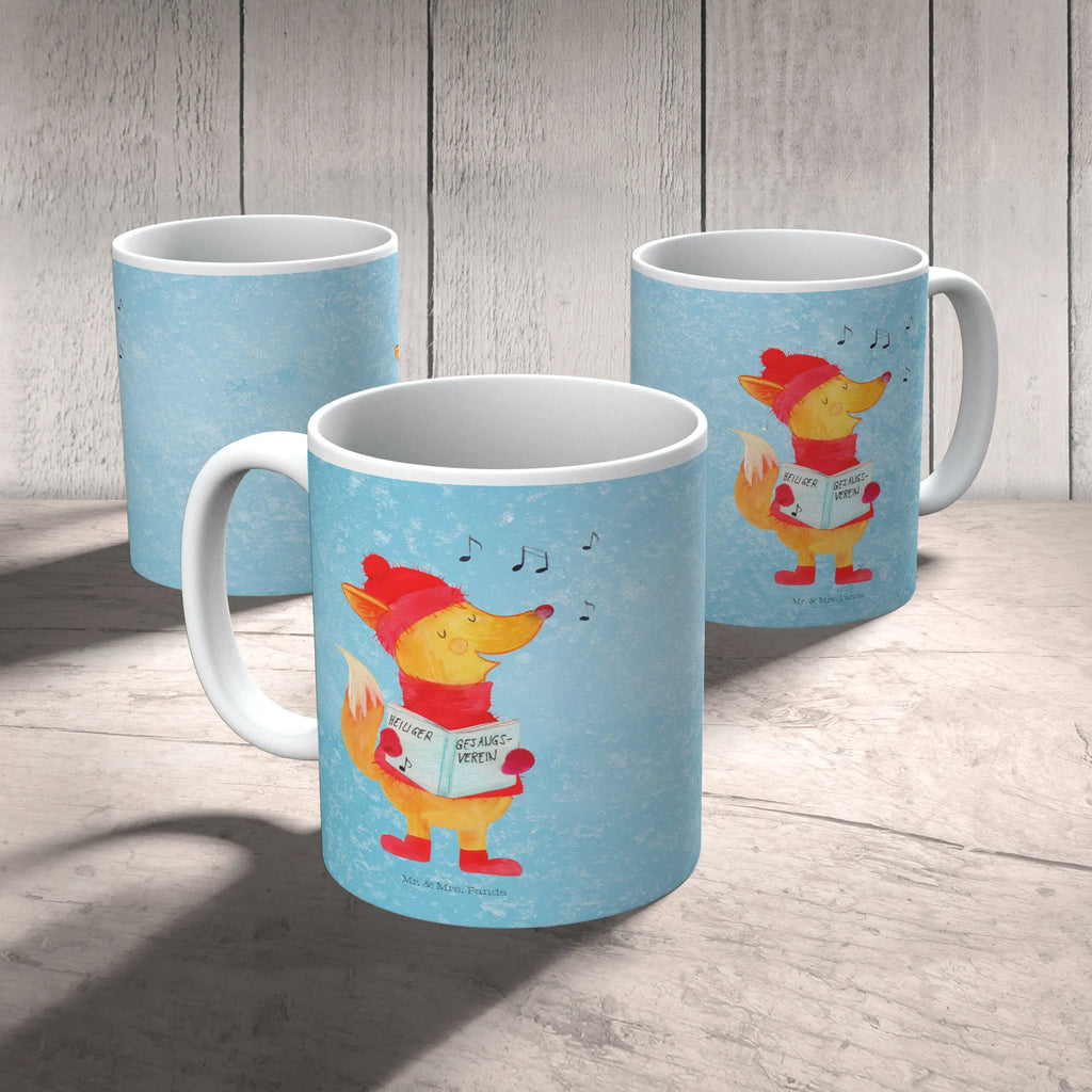 Kubek lis Śpiewak Tasse mit Zitaten, Bürotasse, Keramiktasse, Kaffeetasse, Teetasse, Tasse, Porzellantasse, Geschenktasse, Tasse mit Motiven, Winter, Weihnachten, Weihnachtsdeko, Nikolaus, Advent, Heiligabend, Wintermotiv, Singen, Sänger, Füchse, Fuchs, Geschenk Sänger, Weihnachtslieder