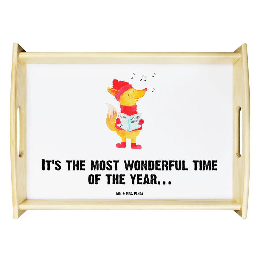 Serving tray Fox Singer serving tray, kitchen tray, wooden tray, tray, breakfast tray, Winter, Christmas, Christmas time, snow