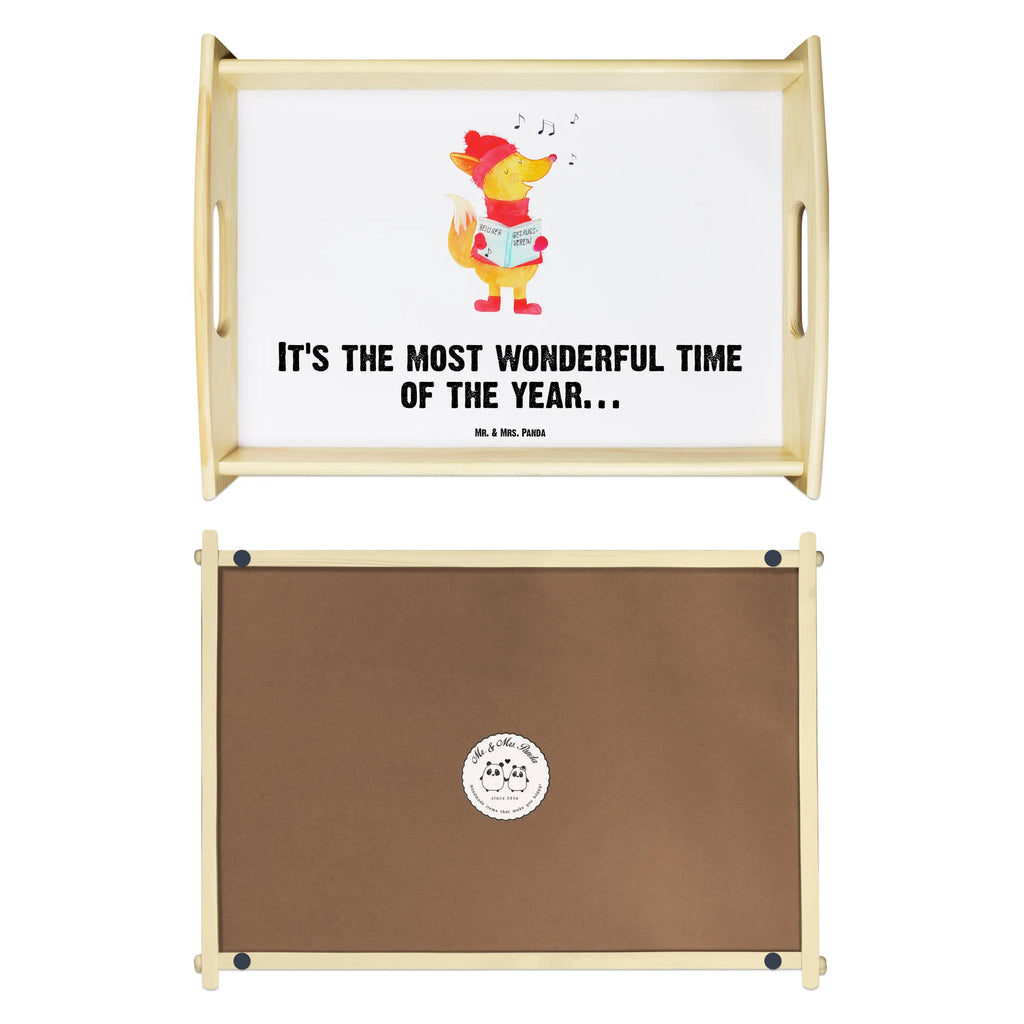 Serving tray Fox Singer serving tray, kitchen tray, wooden tray, tray, breakfast tray, Winter, Christmas, Christmas time, snow