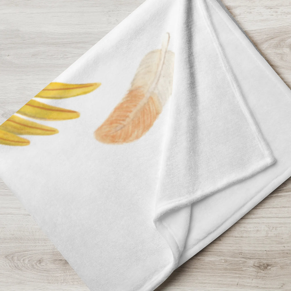 Babydecke Rotkehlchen mit Federn Babyecke Kuscheldecke, Krabbeldecke, Babydecke, Babygeschenk, Geschenk Geburt, Tiermotive, Gute Laune, lustige Sprüche, Tiere, fliegen, Motivationsbilder, Motivation Sprüche, Spruch Mut, What if i fall, Rotkehlchen, Spruch Motivation, Vogel