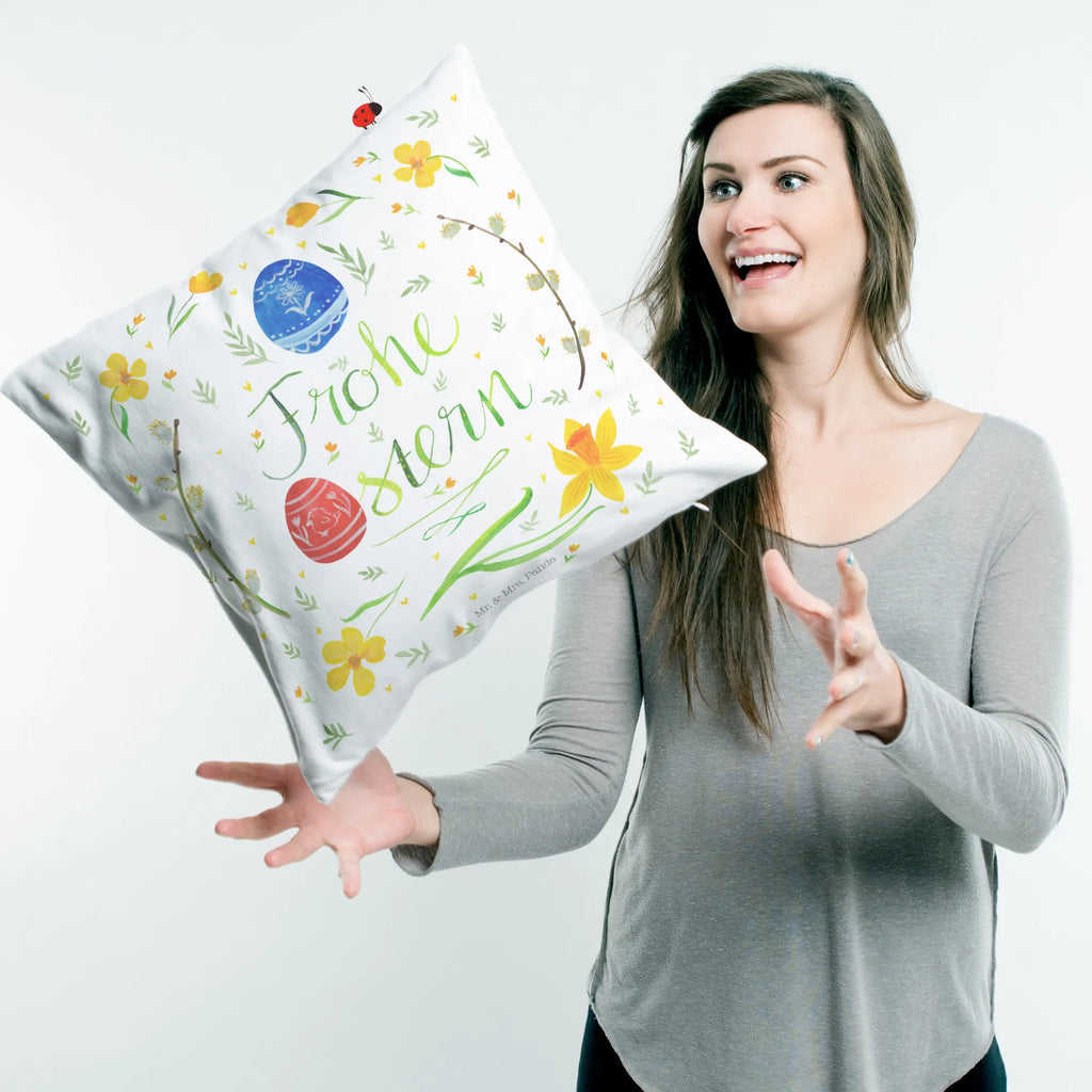 Cushion Easter happy Easter sofa, 40 x 40, Pillow, pillows, pad, soft, 40x40, pillow case, bed, settee, couch, fluffy, bedroom, cushion, Easter, Easter bunny, Pussy Willow. lettering, Easter Greetings, Painted Easter Eggs, Happy Easter, Easter Egg, Easter Flower