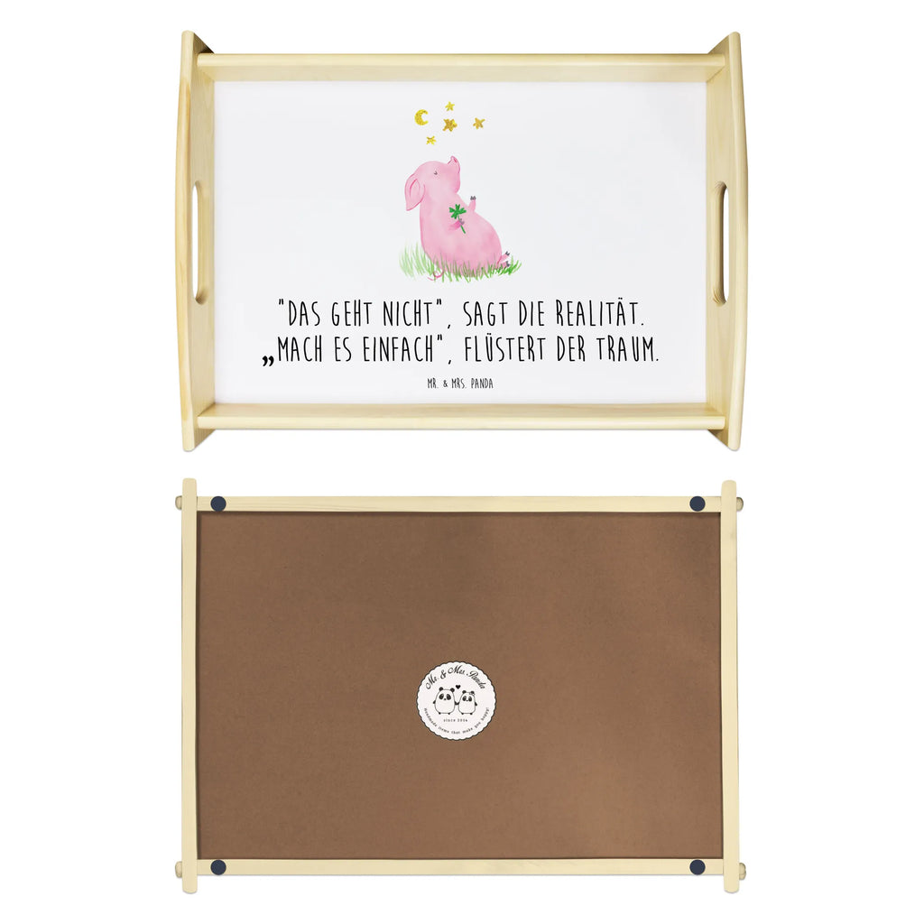 Serving tray Pig Luck Frühstückstablett, Tablett, Holztablett, Serviertablett, Dekotablett, Küchentablett, Tiermotive, Gute Laune, lustige Sprüche, Tiere, Ziele, Träume, Schwein, Schweinchen, Sterne, Glücksbringer, Glücksschwein. Glück, Motivation, Sernchen