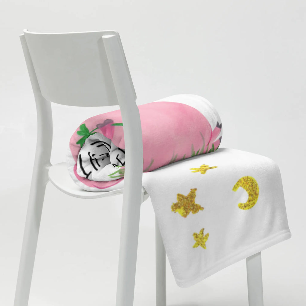 Kocyk dla niemowląt świnia Szczęście Babygeschenk, Babydecke, Geschenk Geburt, Krabbeldecke, Babyecke Kuscheldecke, Tiermotive, Gute Laune, lustige Sprüche, Tiere, Motivation, Sernchen, Sterne, Schweinchen, Glücksschwein. Glück, Schwein, Ziele, Glücksbringer, Träume