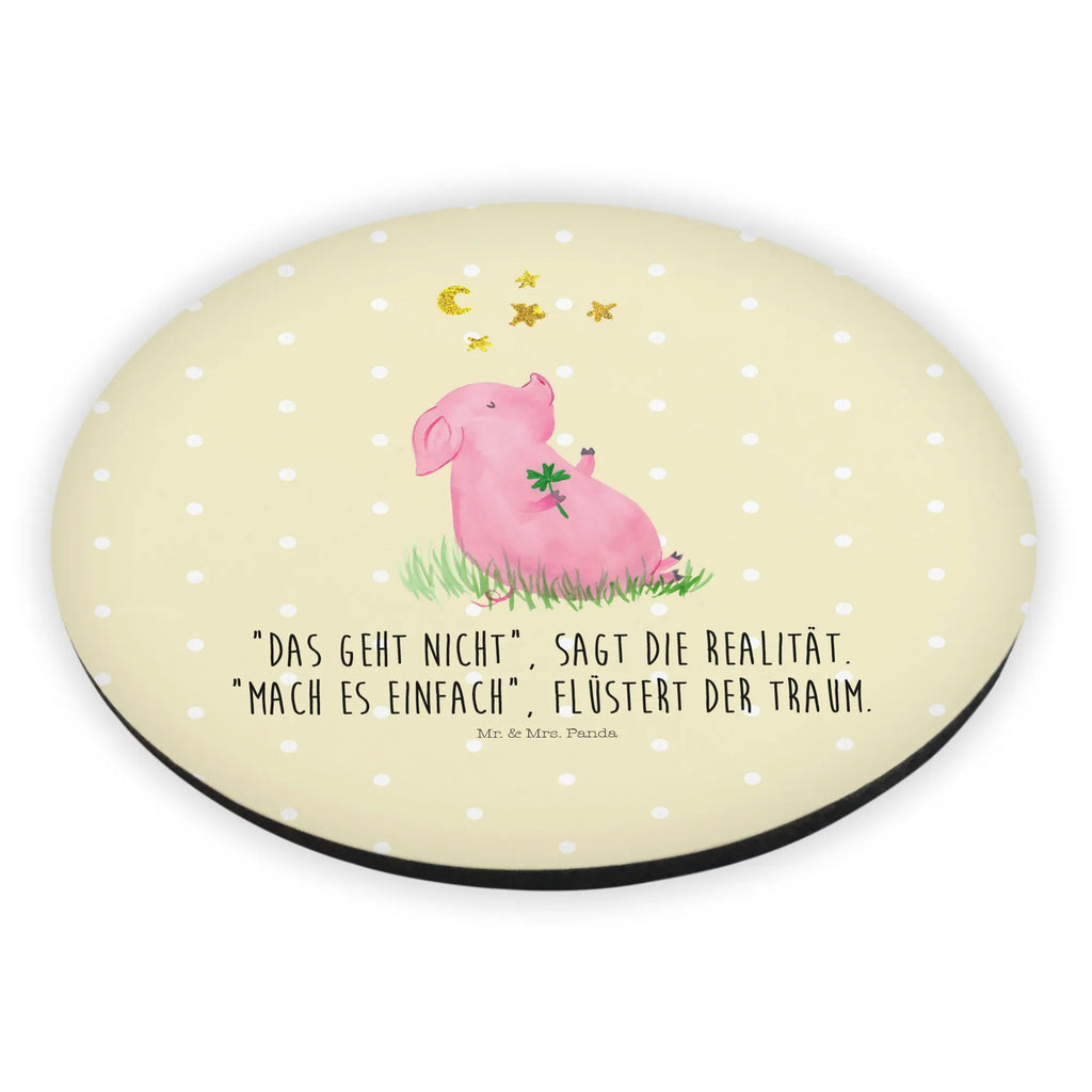 Okrągły magnes świnia Szczęście Kühlschrankmagnet, kühlschrankmagnete, magnete, rundmagnet, Tiere, Tiermotive, Gute Laune, Lustige Sprüche, Ziele, Träume, Schwein, Sernchen, Motivation, Schweinchen, Glücksbringer, Glücksschwein. Glück, Sterne