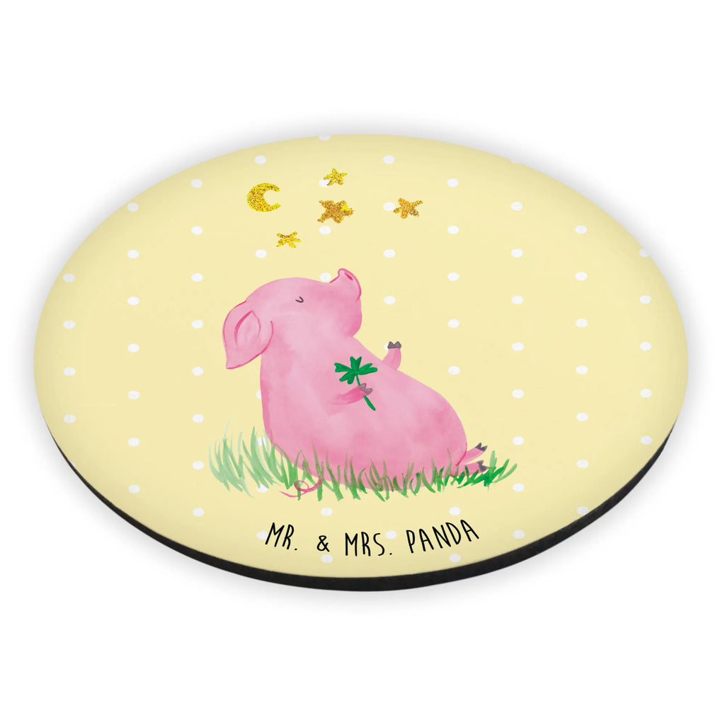 Okrągły magnes świnia Szczęście Kühlschrankmagnet, kühlschrankmagnete, magnete, rundmagnet, Tiere, Tiermotive, Gute Laune, Lustige Sprüche, Ziele, Träume, Schwein, Sernchen, Motivation, Schweinchen, Glücksbringer, Glücksschwein. Glück, Sterne