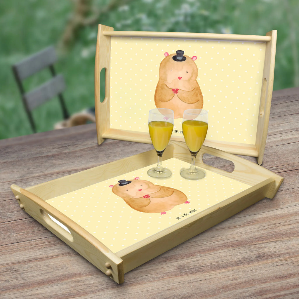 Serving tray hamster cap Serviertablett, Küchentablett, Holztablett, Dekotablett, Tablett, Frühstückstablett, Tiermotive, Gute Laune, lustige Sprüche, Tiere, Hamster, Zylinder, Magier, Zwerghamster, Hut, Zauberer