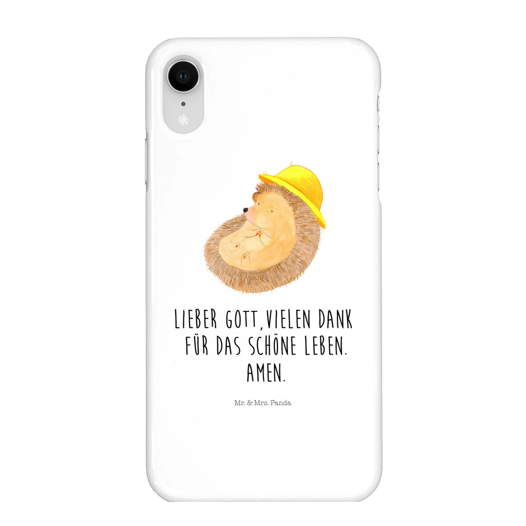 Phone case Hedgehog Pray cover, mobile phone, Iphone X, case, Iphone 10, mobile phone case, mobile cover, small animals, cute, funny, cute animal motives, hand drawn, small world, funny sayings, good mood, happy, gifts, gift ideas, special gifts, animal lover, card, pray, gratitude, Amen, enjoy, life, God, be grateful, hedgehog with hat, hedgehog, sun hat
