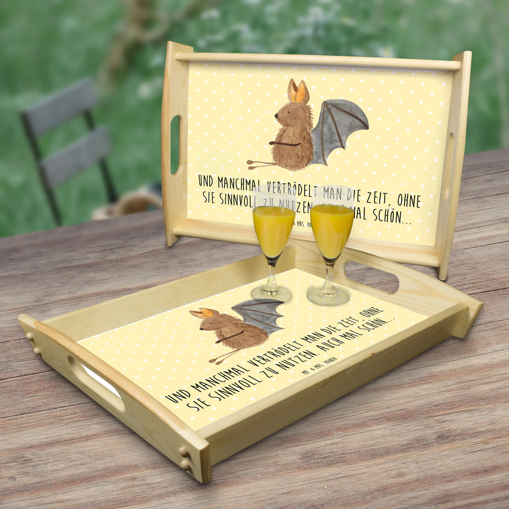 Serviertablett Fledermaus sitzend Dekotablett, Holztablett, Frühstückstablett, Küchentablett, Tablett, Serviertablett, Tiermotive, Gute Laune, lustige Sprüche, Tiere, Motivation, Fledermäuse, entspannen, Fledermaus