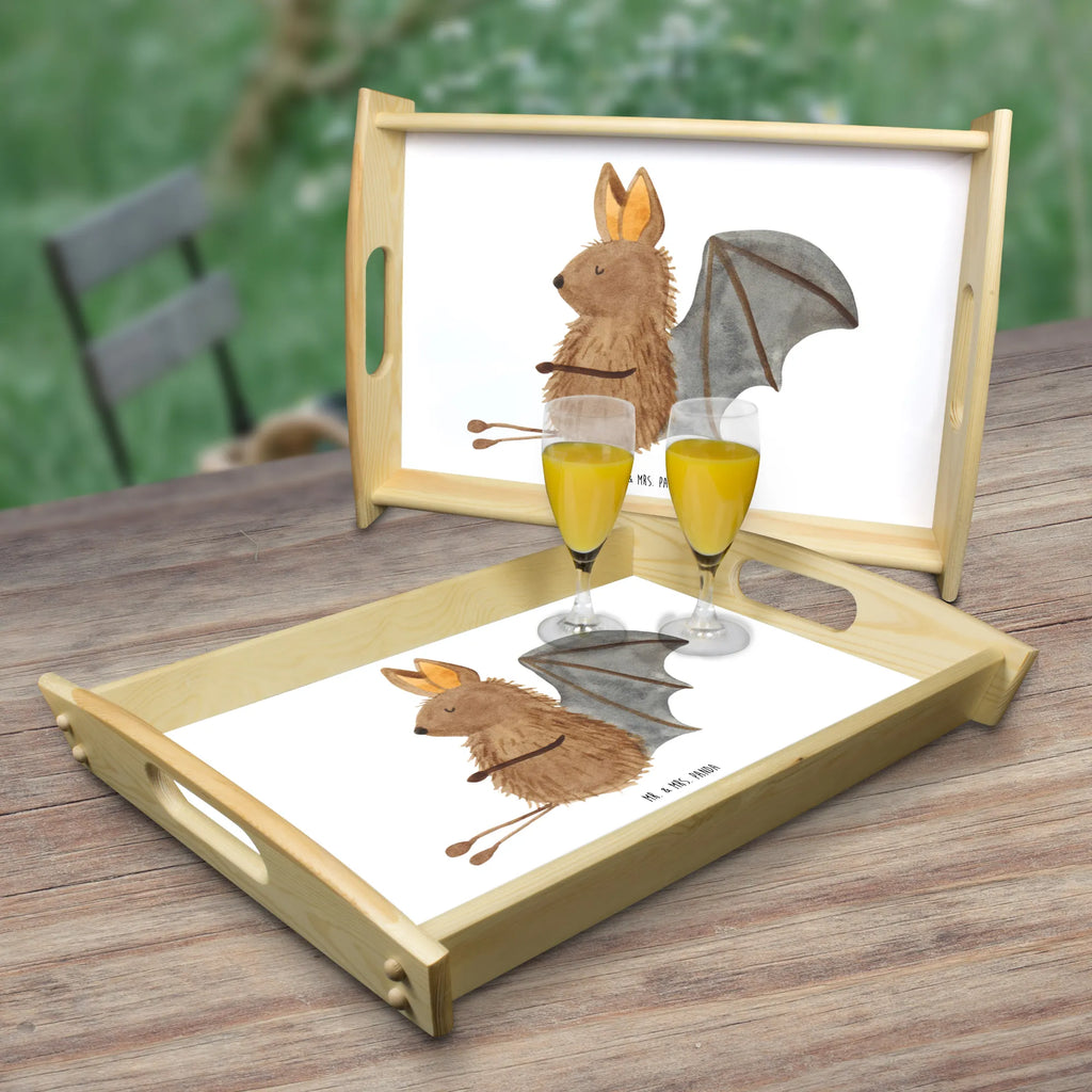 Serviertablett Fledermaus sitzend Dekotablett, Holztablett, Frühstückstablett, Küchentablett, Tablett, Serviertablett, Tiermotive, Gute Laune, lustige Sprüche, Tiere, Motivation, Fledermäuse, entspannen, Fledermaus