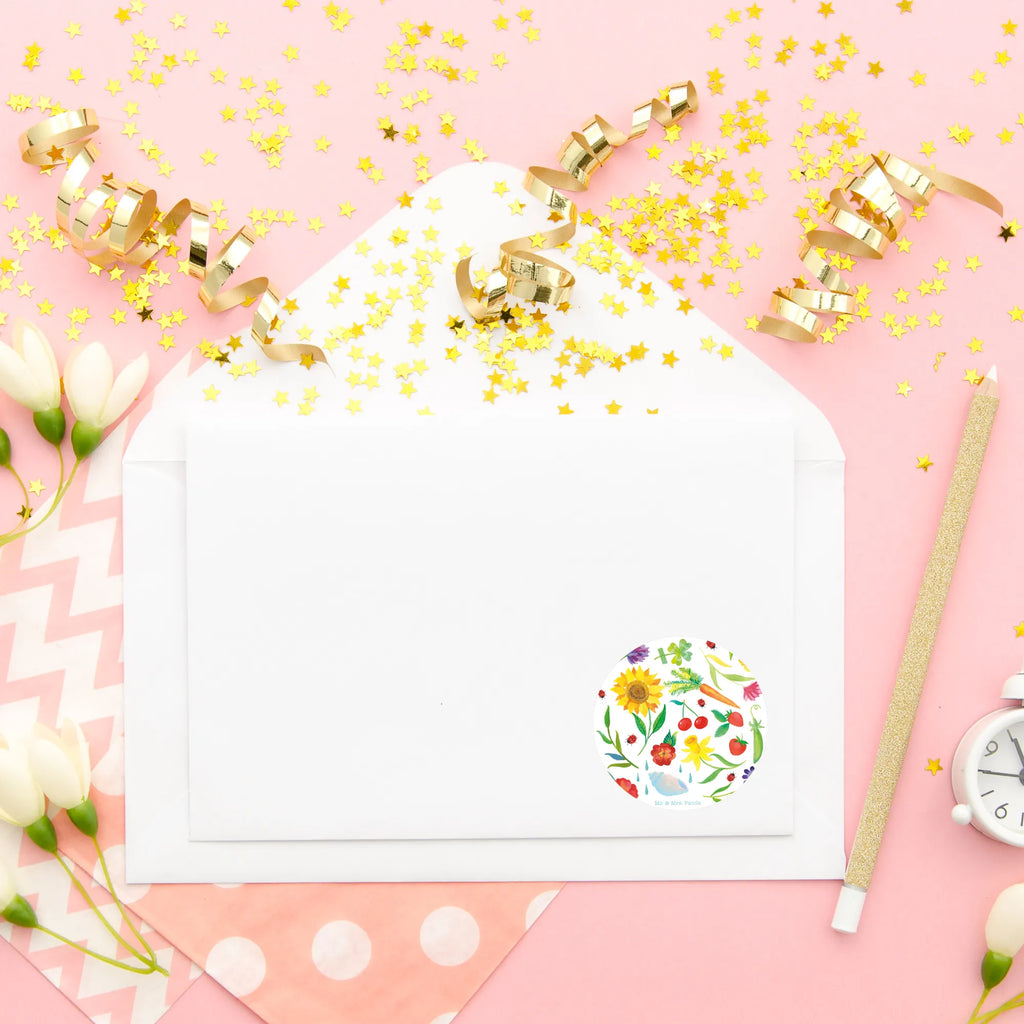 Round sticker Summer sticker, Sticker, label, round, children, Nature, joy of life, love, Flower motive, Summer, Gift gardener, Decoration, Season motive, Decoration house, Sun picture, August, July, June