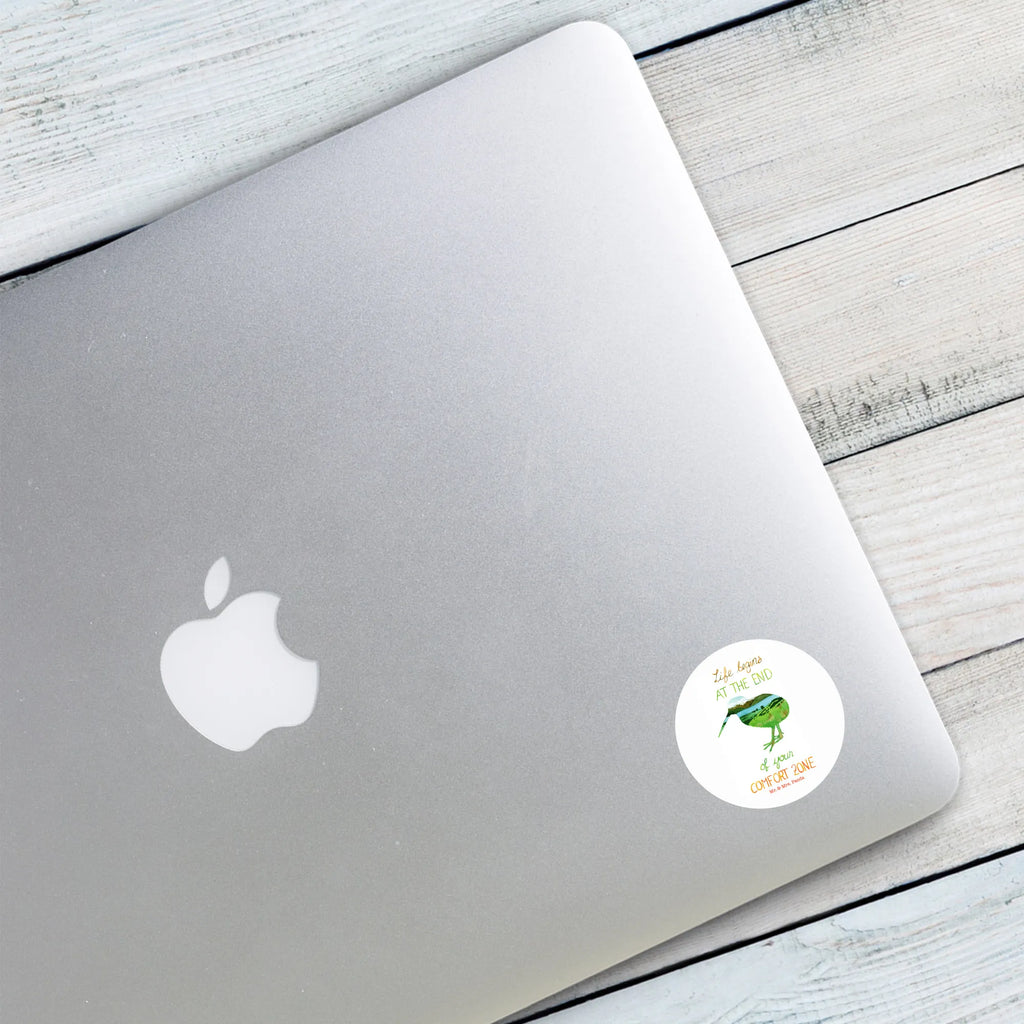 Round sticker Kiwi New Zealand Sticker, sticker, round, label, children, Nature, joy of life, love, New Zealand, kiwi, comfort zone, kiwi bird, life, motivation, life begins