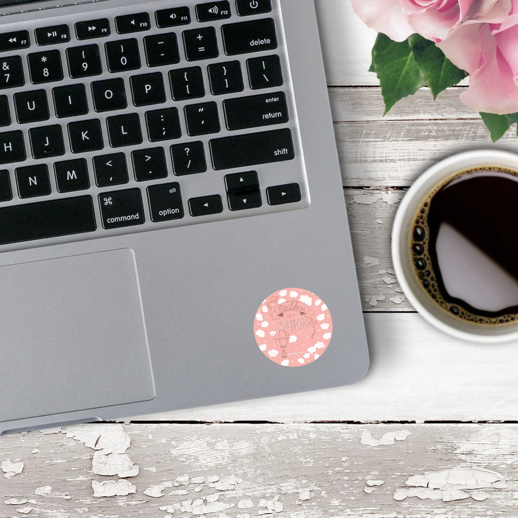 Rund Aufkleber Heißluftballon Leben Etikett, Sticker, rund, Aufkleber, Kinder, Blumen Deko, Frühlings Deko, Sommer Deko, Dekoration, positive Botschaft, Naturliebhaber, Outdoor, Natur, Abenteuer, Deko Haus, Leben, Zitat, Heißluftballon, Spruch Leben, Inspiration, erleben, glücklich sein, Das Leben ist schön